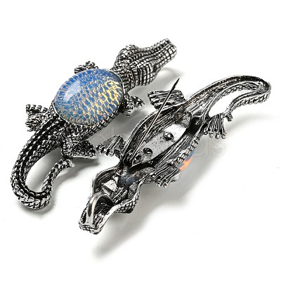 Dual-use Items Alloy Crocodile Brooch JEWB-C026-01G-AS-1