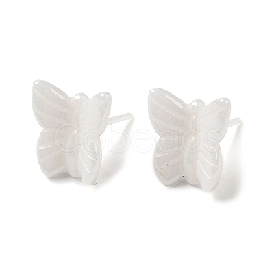 Hypoallergenic Bioceramics Zirconia Ceramic Butterfly Stud Earrings EJEW-C065-01E-1