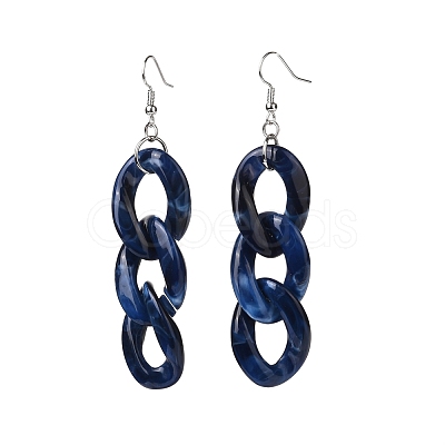 Acrylic Curb Chain Dangle Earrings EJEW-JE04651-1