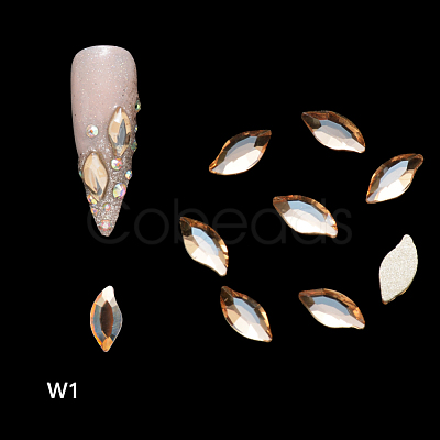 Flat Back Glass Rhinestone Cabochons MRMJ-Q072-32B-1