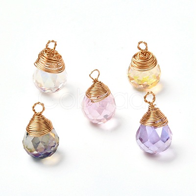 Transparent Glass Charms PALLOY-JF00853-01-1