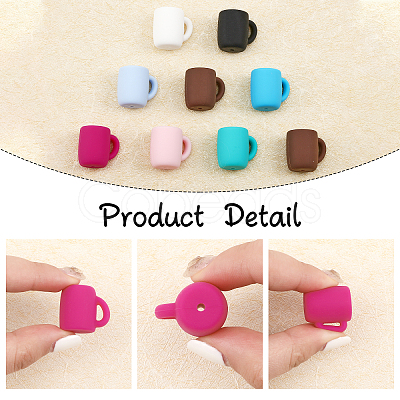 CHGCRAFT 16Pcs 8 Colors Food Grade Eco-Friendly Silicone Beads SIL-CA0001-83-1