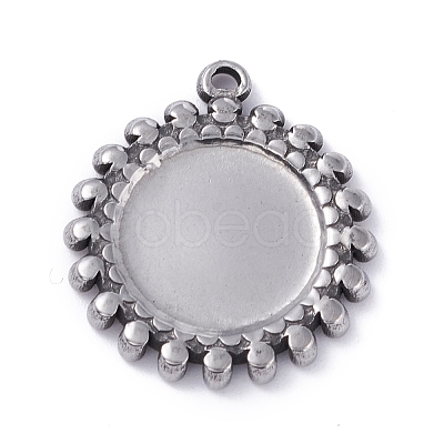 Non-Tarnish 304 Stainless Steel Pendant Cabochons Settings STAS-P288-19P-1