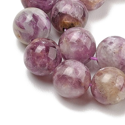 Natural Lepidolite/Purple Mica Stone Beads Strands G-G160-A01-01-1