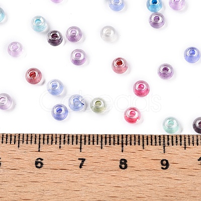 6/0 Transparent Inside Colours Glass Seed Round Beads SEED-N006-004-1