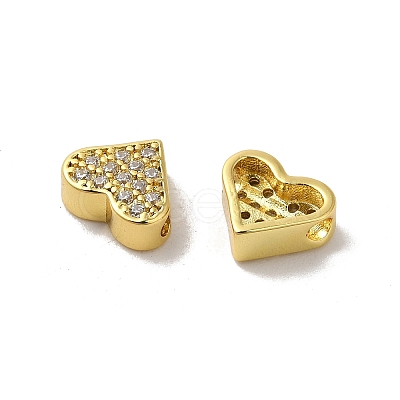 Brass Micro Pave Cubic Zirconia Beads KK-H487-03G-1