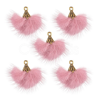 Faux Mink Fur Tassel Pendant Decorations FIND-YW0002-24B-1