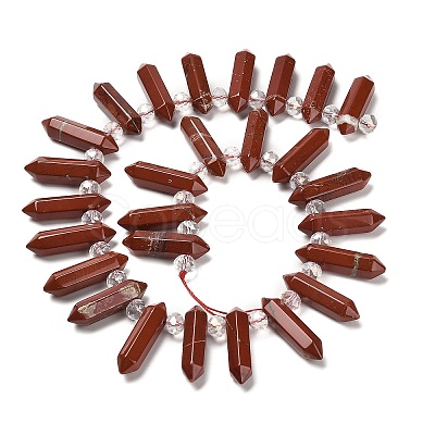 Natural Red Jasper Double Terminated Point Beads Strands G-H069-A01-01-1