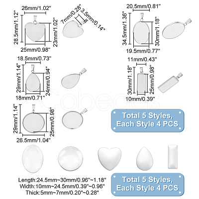 Unicraftale DIY Blank Pendant Making Kit DIY-UN0005-54-1