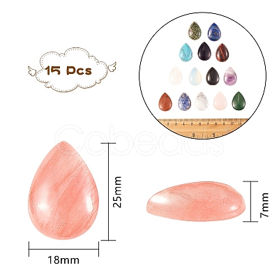 15Pcs 15 Style Natural & Synthetic Gemstone Cabochons G-SZ0001-72-1