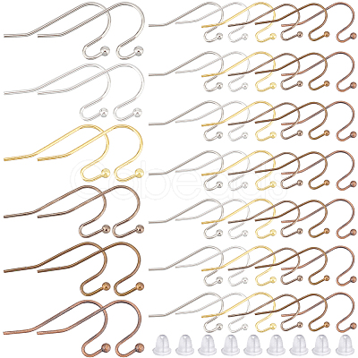 SOFPLATE 300Pcs 6 Colors Brass Earring Hooks KK-SP0001-37-1