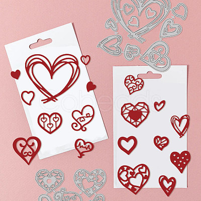 Valentine's Day Heart Carbon Steel Cutting Dies Stencils DIY-WH0309-1554-1