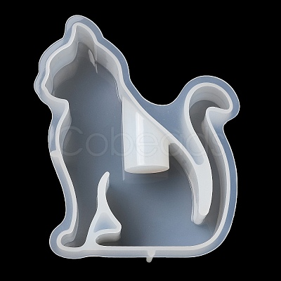 Lovely Cat Shape Candlestick Silhouette Silicone Molds SIMO-C010-01D-1