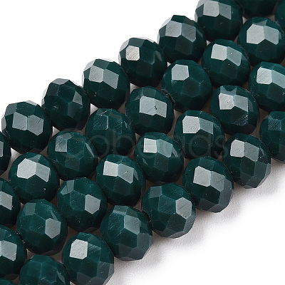 Opaque Solid Color Glass Beads Strands EGLA-A034-P6mm-D12-1