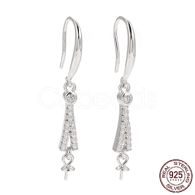 Anti-Tarnish Rhodium Plated 925 Sterling Silver Earring Hooks STER-D035-31P-1