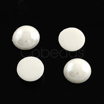 Pearlized Plated Opaque Glass Cabochons PORC-S801-14mm-M-1