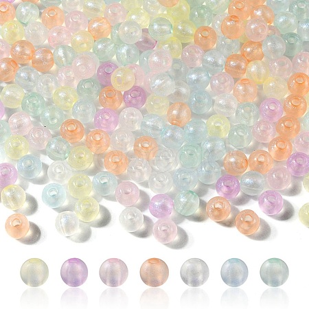 Rainbow Iridescent Plating Acrylic Beads MACR-YW0002-19A-1