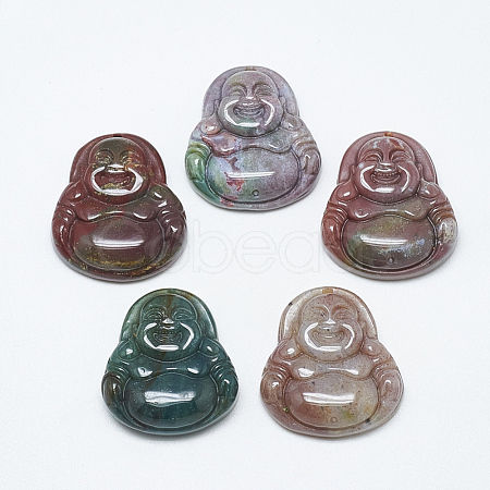 Natural Indian Agate Pendants G-T122-15B-04-1