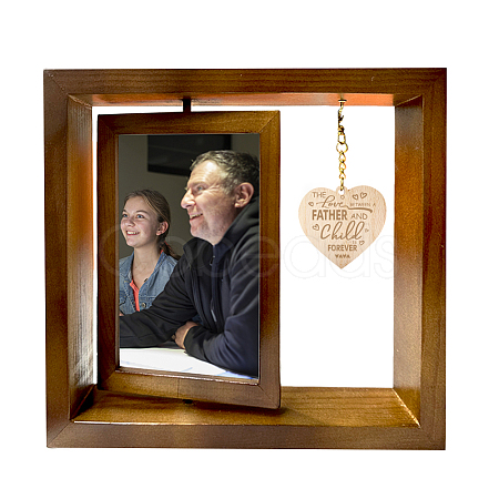 Double Sided Wooden Rotating Photo Frames with DIY Word Dad Heart DJEW-WH0056-002-1