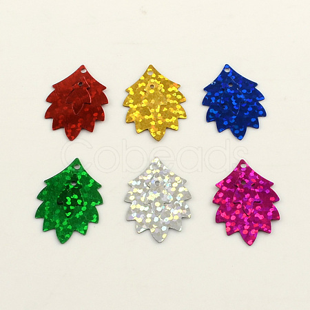 Ornament Accessories Leaf Plastic Paillette Beads PVC-Q033-M-1