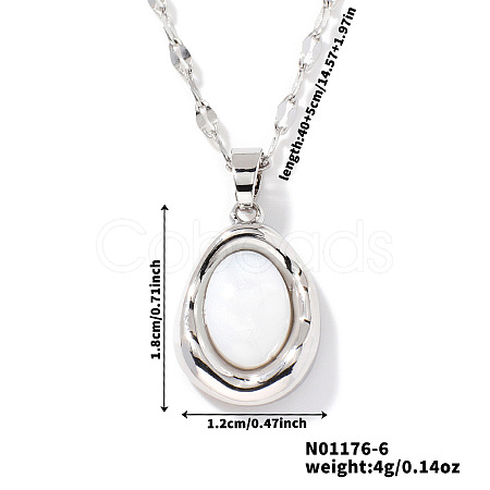 Elegant Oval Brass Pendant Necklaces SC8993-6-1