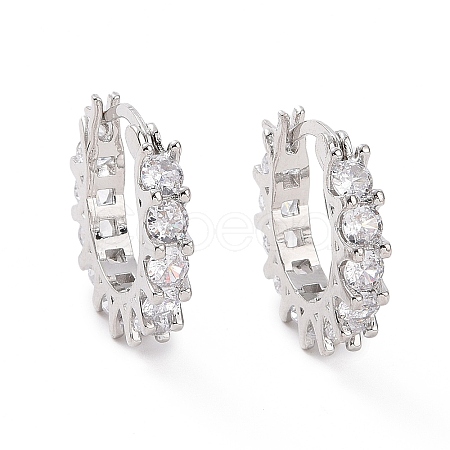 Cubic Zirconia Hoop Earrings EJEW-E277-04P-1