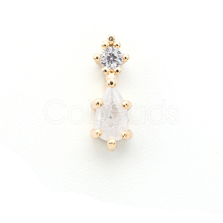 Chinese lute Shape Brass Micro Pave Clear Cubic Zirconia Nail Gems Set MRMJ-T015-40G-01-1