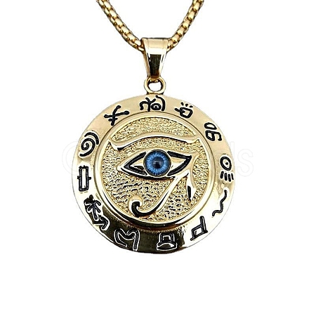 Eye of Horus Alloy Box Chain Pendant Necklaces for Women Men PW23052471626-1