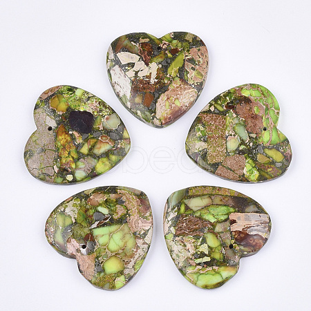 Synthetic Gold Line Regalite/Imperial Jasper/Sea Sediment Jasper Pendants G-S329-068C-1