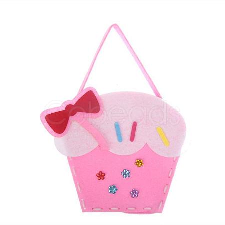 Non Woven Fabric Embroidery Needle Felt Sewing Craft of Pretty Bag Kids DIY-H140-03-1