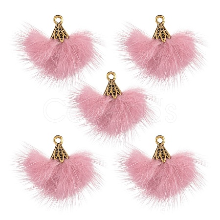 Faux Mink Fur Tassel Pendant Decorations FIND-YW0002-24B-1