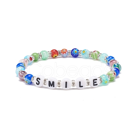 Word Smile Bracelet BJEW-JB08584-04-1