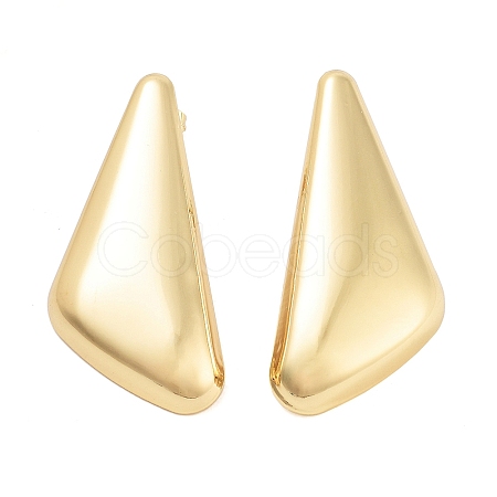 Brass Triangle Stud Earrings EJEW-P294-04G-1