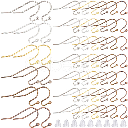 SOFPLATE 300Pcs 6 Colors Brass Earring Hooks KK-SP0001-37-1