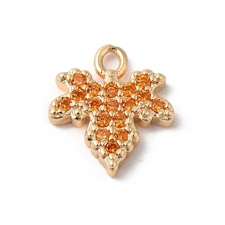 Brass Micro Pave Cubic Zirconia Charms KK-C062-046G-01-1