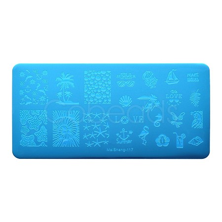 Stainless Steel Nail Art Stamping Plates X-MRMJ-S048-093-1