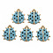 Alloy Enamel Pendants, Light Gold, Cadmium Free & Nickel Free & Lead Free, Ladybird, Cadet Blue, 17x15x4mm, Hole: 1.2mm