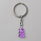 Candy Color Transparent Bear Resin Pendant Keychain, for Keychain Mobile Phone Car Key Bag Pendant Decoration, Orchid, 7.3cm