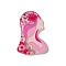 Acrylic Pendants, Girl, Pink, 43x31x2.5mm, Hole: 1.6mm