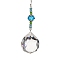 Glass Round Dowsing Pendulums, with Iron & Alloy Findings, Platinum, Light Sky Blue, 375mm