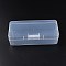 Plastic Bead Containers with Hinged Lid, Rectangle, Clear, 16.4x7.3x4.6cm