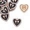 Light Gold Tone Alloy Enamel Pendants, with Plastic Imitation Pearls, Heart with Bowknot Charm, Black, 21x21mm