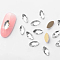 Flat Back Glass Rhinestone Cabochons, Nail Art Decoration Accessories, Faceted, Horse Eye, Crystal, 8x4mm, 10pcs/bag