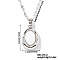 Elegant Oval Brass Pendant Necklaces, with Dapped Chain for Women, White, 15.75 inch(40cm)