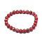 Synthetic Regalite Bead Stretch Bracelets, Round, Dyed, Red, 2-1/8 inch~2-3/8 inch(5.5~6cm), Bead: 8mm