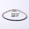 Fashionable Tennis Bracelets, Brass Sparkling Rhinestones Bracelets for Women, Platinum, Capri Blue, 7-1/8 inch(18cm)