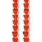 Handmade Lampwork Beads Strands, Raspberry, Orange Red, 12.5x12.5mm, Hole: 1.4mm, about 20pcs/strand, 9.84''(25cm)