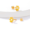 Real 18K Gold Plated Stainless Steel Stud Earrings for Women, Daisy Flower, Yellow, No Size