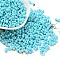 Rubberized Style Glass Seed Beads, Peanut, Cyan, 6~6.5x3~3.5x3~3.5mm, Hole: 1mm, about 4500pcs/pound