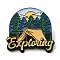 Outdoor Camping Theme Enamel Pins, Black Alloy Badge for Backpack Clothes, Mountain, 30x30x1.5mm